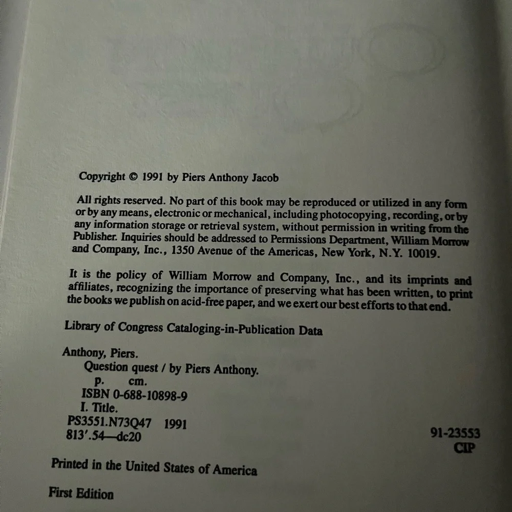 Question Quest (The Xanth Novels #14) 1991 hardcover